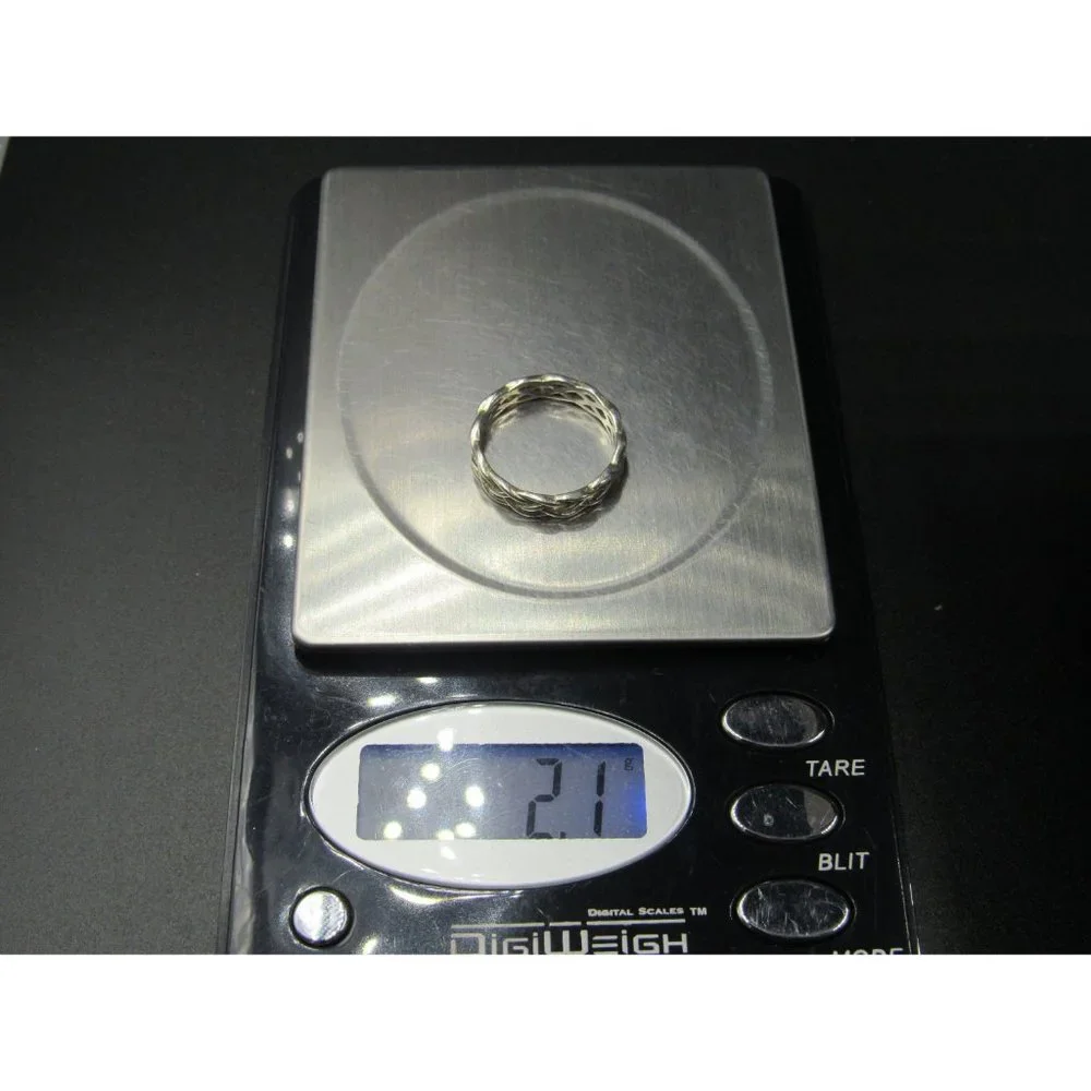 Size 6.75 Sterling Silver Braid Pattern Plain Band Ring - Picture 7 of 7